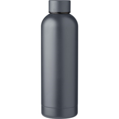 Picture of THE ALASIA - RECYCLED STAINLESS STEEL METAL DOUBLE WALLED BOTTLE (500ML) in Grey.