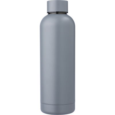 Picture of THE ALASIA - RECYCLED STAINLESS STEEL METAL DOUBLE WALLED BOTTLE (500ML) in Grey