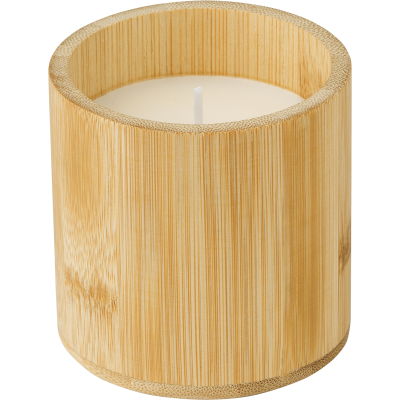 Picture of BAMBOO CANDLE (30 HOURS) in Brown.