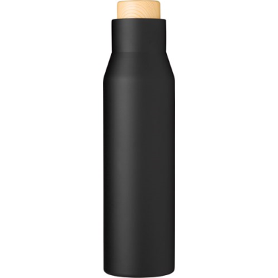 Picture of STAINLESS STEEL METAL DOUBLE WALLED BOTTLE (500ML) in Black.