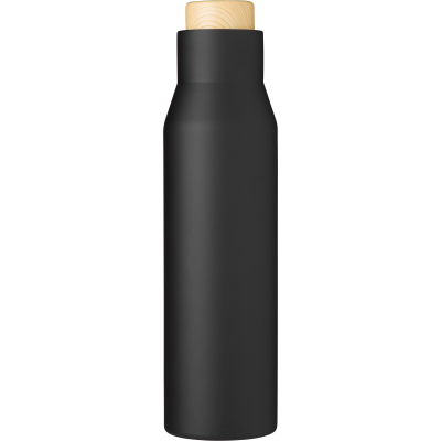 Picture of STAINLESS STEEL METAL DOUBLE WALLED BOTTLE (500ML) in Black.