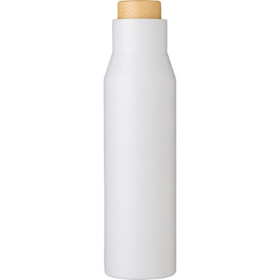 Picture of STAINLESS STEEL METAL DOUBLE WALLED BOTTLE (500ML) in White.