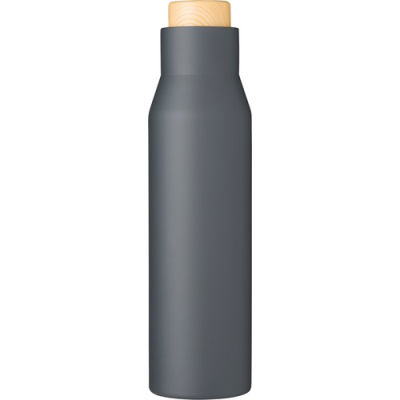 Picture of STAINLESS STEEL METAL DOUBLE WALLED BOTTLE (500ML) in Grey.