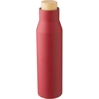 Picture of STAINLESS STEEL METAL DOUBLE WALLED BOTTLE (500ML) in Burgundy.