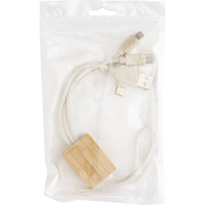 Picture of BAMBOO USB CHARGER in Brown.