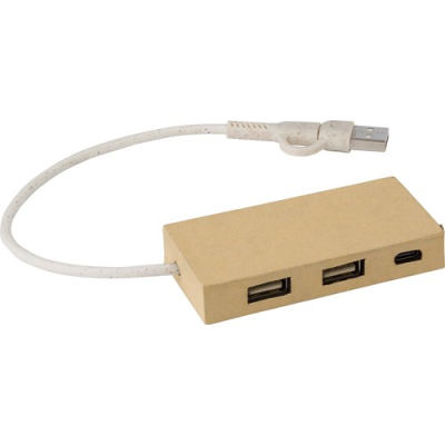 Picture of ALUMINIUM METAL AND RECYCLED PAPER USB HUB