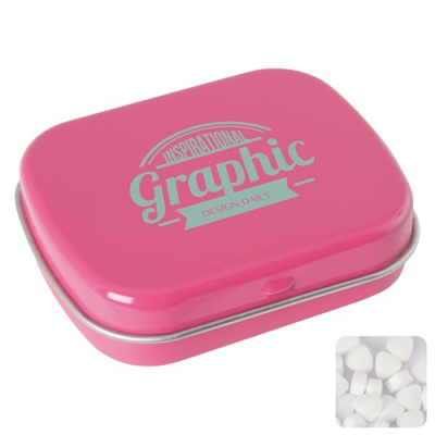 Picture of FLAT TIN with Extra Strong Mints in Pink.