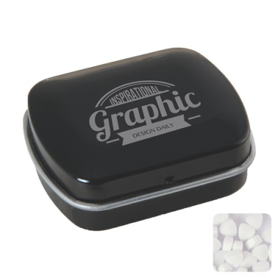 Picture of MINI HINGED MINTS TIN with Extra Strong Mints in Black