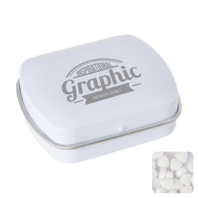 Picture of MINI HINGED MINTS TIN with Extra Strong Mints in White