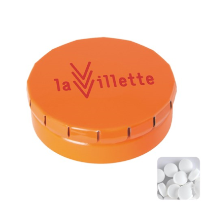 Picture of CLICK TIN with Dextrose Mints in Orange.