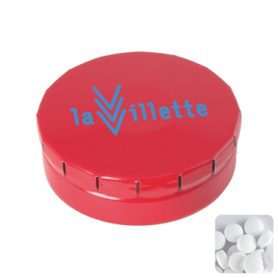 Picture of CLICK TIN with Dextrose Mints in Red.