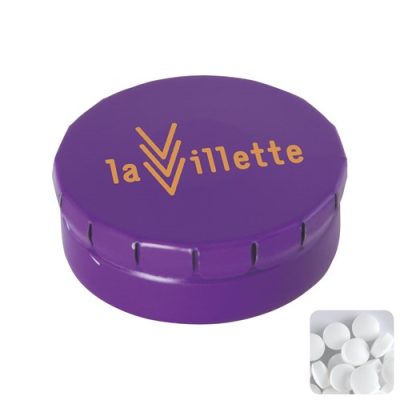 Picture of CLICK TIN with Dextrose Mints in Purple.