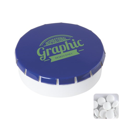 Picture of ROUND POT with Sugar Free Mints in Blue
