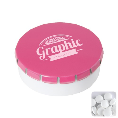 Picture of ROUND POT with Sugar Free Mints in Pink