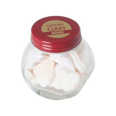 Picture of SMALL GLASS JAR with Mints in Red