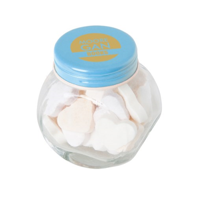 Picture of SMALL GLASS JAR with Mints in Light Blue