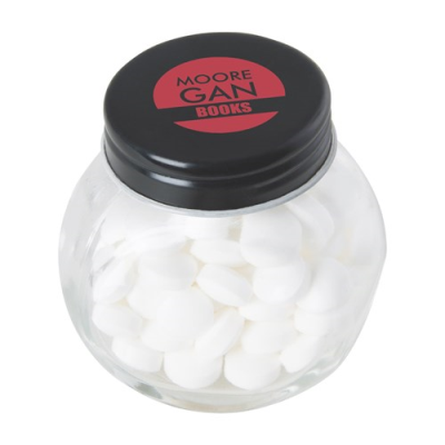 Picture of SMALL GLASS JAR with Mints in Black.