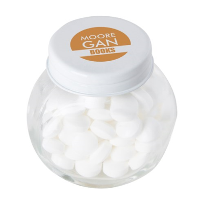 Picture of SMALL GLASS JAR with Mints in White