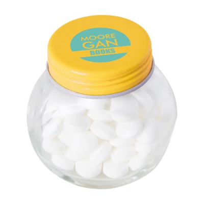 Picture of SMALL GLASS JAR with Mints in Yellow