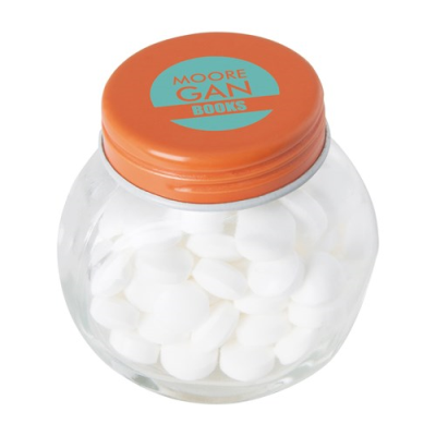 Picture of SMALL GLASS JAR with Mints in Orange