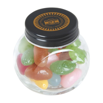 Picture of SMALL GLASS JAR with Jelly Beans in Black