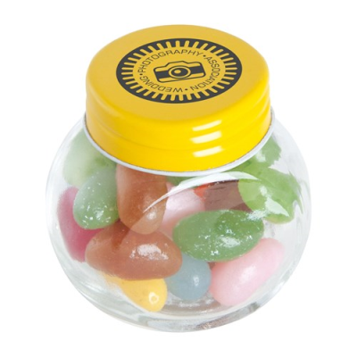 Picture of SMALL GLASS JAR with Jelly Beans in Yellow