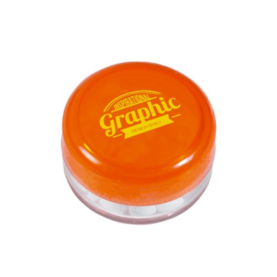 Picture of SMALL POT with Extra Strong Triangular Mints in Orange.