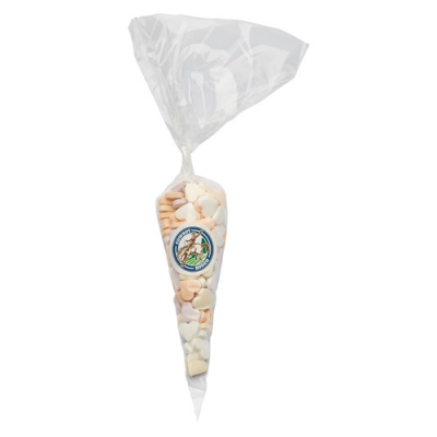 Picture of 240G SWEETS CONES with Printed Label & Filled with Hearts Small