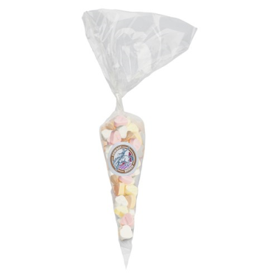 Picture of 250G SWEETS CONES with Printed Label & Filled with Base Category Sweets, Sugar Hearts