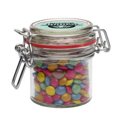 Picture of 125ML / 300G GLASS JAR FILLED with Milk Chocos.