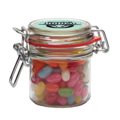 Picture of 125ML / 300G GLASS JAR FILLED with Jelly Beans.