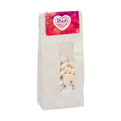 Picture of 110G KRAFT BAG with Window & Filled with Hearts Small