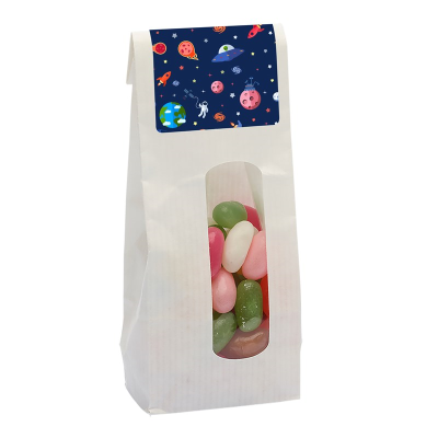 Picture of 110G KRAFT BAG with Window & Filled with Jelly Beans