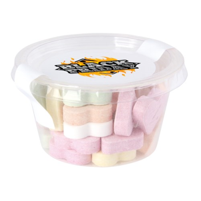 Picture of BIOBRAND MEDIUM SWEETS TUB, FRUIT HEARTS 65GR in Custom Made.