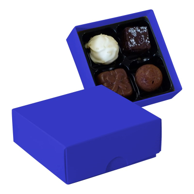 Picture of CHOCOLATE BOX with 4 Assorted Chocolate & Truffles in Blue