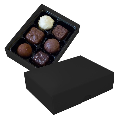 Picture of CHOCOLATE BOX with 6 Assorted Chocolate & Truffles in Black