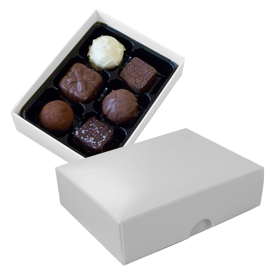 Picture of CHOCOLATE BOX with 6 Assorted Chocolate & Truffles in White