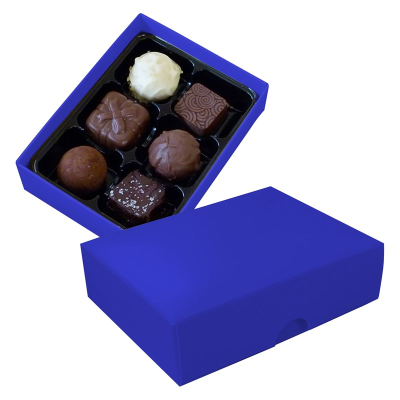 Picture of CHOCOLATE BOX with 6 Assorted Chocolate & Truffles in Blue