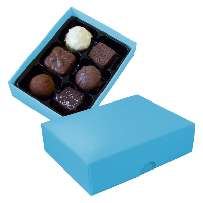 Picture of CHOCOLATE BOX with 6 Assorted Chocolate & Truffles in Aqua