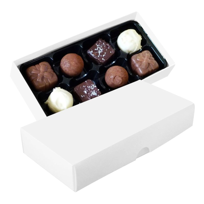 Picture of CHOCOLATE BOX with 8 Assorted Chocolate & Truffles in White