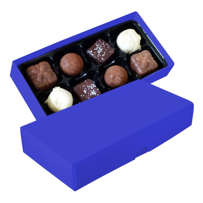 Picture of CHOCOLATE BOX with 8 Assorted Chocolate & Truffles in Blue