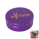 Picture of ROUND CLICK TIN with Chocos in Purple
