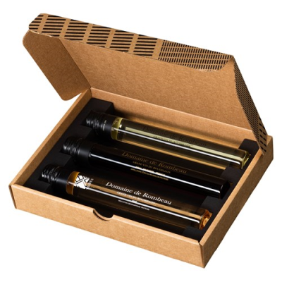 Picture of WINE TASTING (3PC GLASS TUBE GIFTBOX) in Brown.