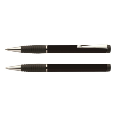 Picture of ANZIO TWIST ACTION METAL BALL PEN with Blue Ink in Black