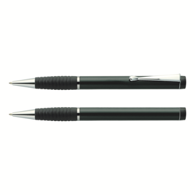 Picture of ANZIO TWIST ACTION METAL BALL PEN with Blue Ink in Grey