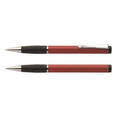 Picture of ANZIO TWIST ACTION METAL BALL PEN with Blue Ink in Red