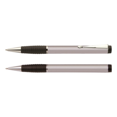 Picture of ANZIO TWIST ACTION METAL BALL PEN with Blue Ink in Silver.