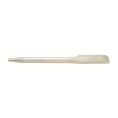 Picture of JAG TWIST ACTION FROSTED PLASTIC BALL PEN in White