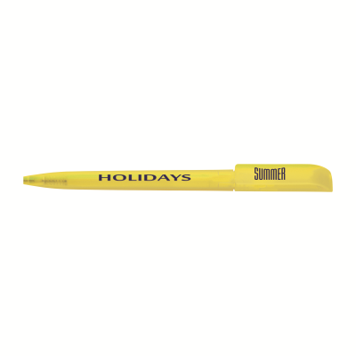 Picture of JAG TWIST ACTION FROSTED PLASTIC BALL PEN in Yellow.