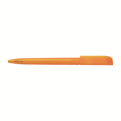 JAG TWIST ACTION FROSTED PLASTIC BALL PEN in Orange.